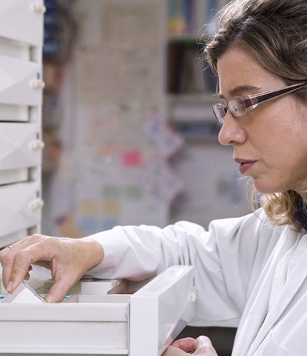 Cropped view of pharmacist taking medicine from drawer Cropped view of pharmacist taking medicine from drawer